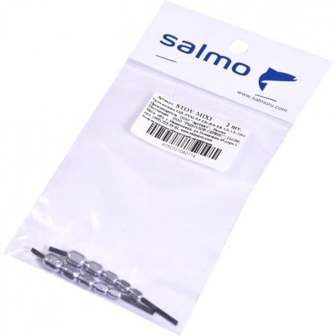 Груза косичка SALMO Tail Oval MIX1 0.5-2.0г (0.5; 0.8; 1.0; 1.5; 2,0г) 2Шт STOV-MIX1
