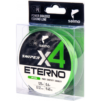 Шнур плетёный SALMO SNIPER х4 ETERNO BRAID Apple Green 125/012